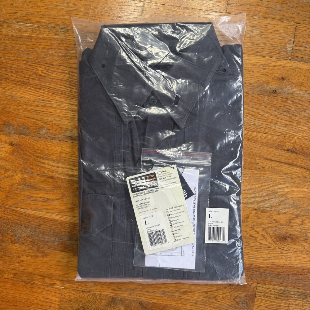 5.11 Tactical Short-Sleeve Button Up Shirt Charcoal Gray Style 71152 Sz L Large